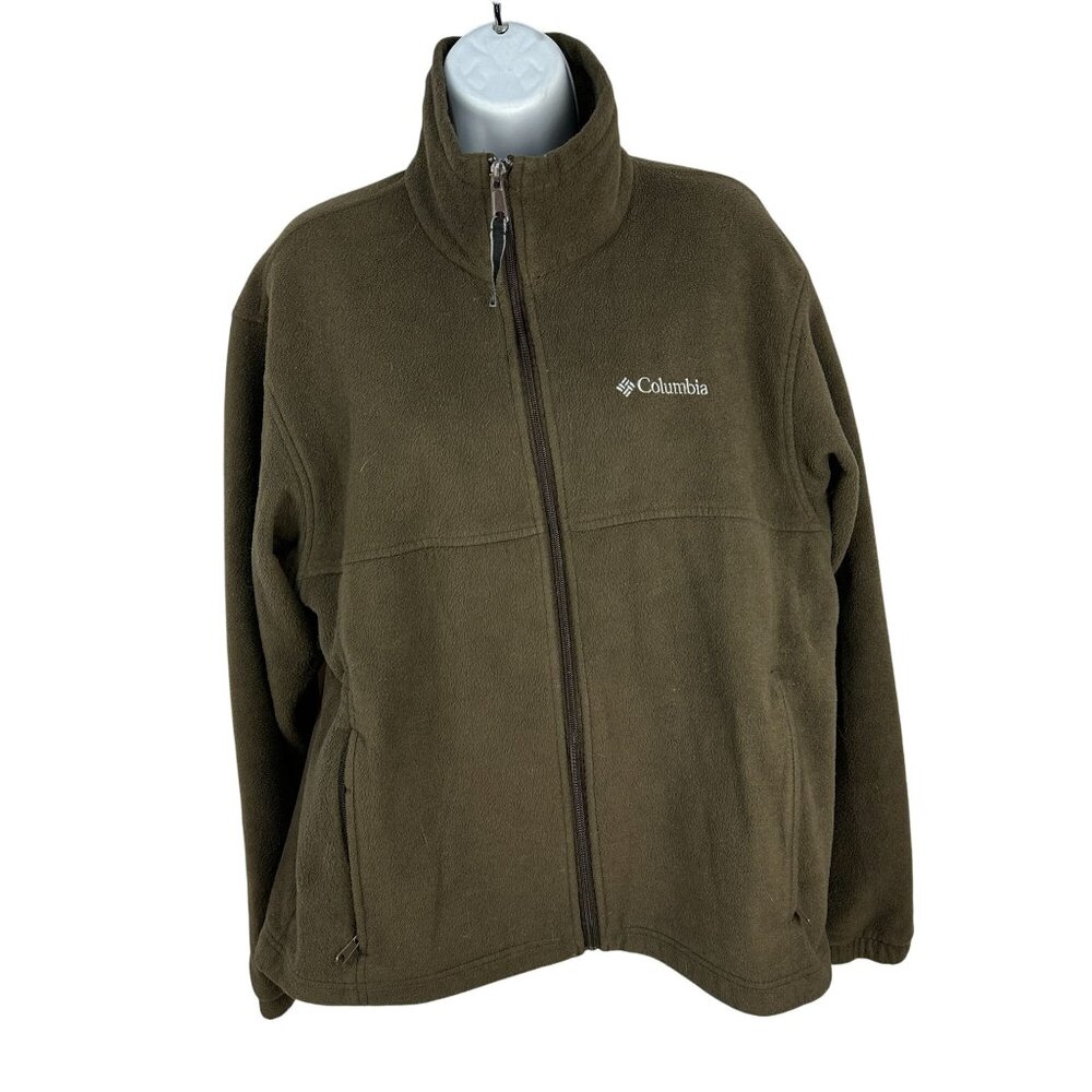 Columbia Sportswear Fleece Jacket Men’s Size M Olive Green Full Zip Warm